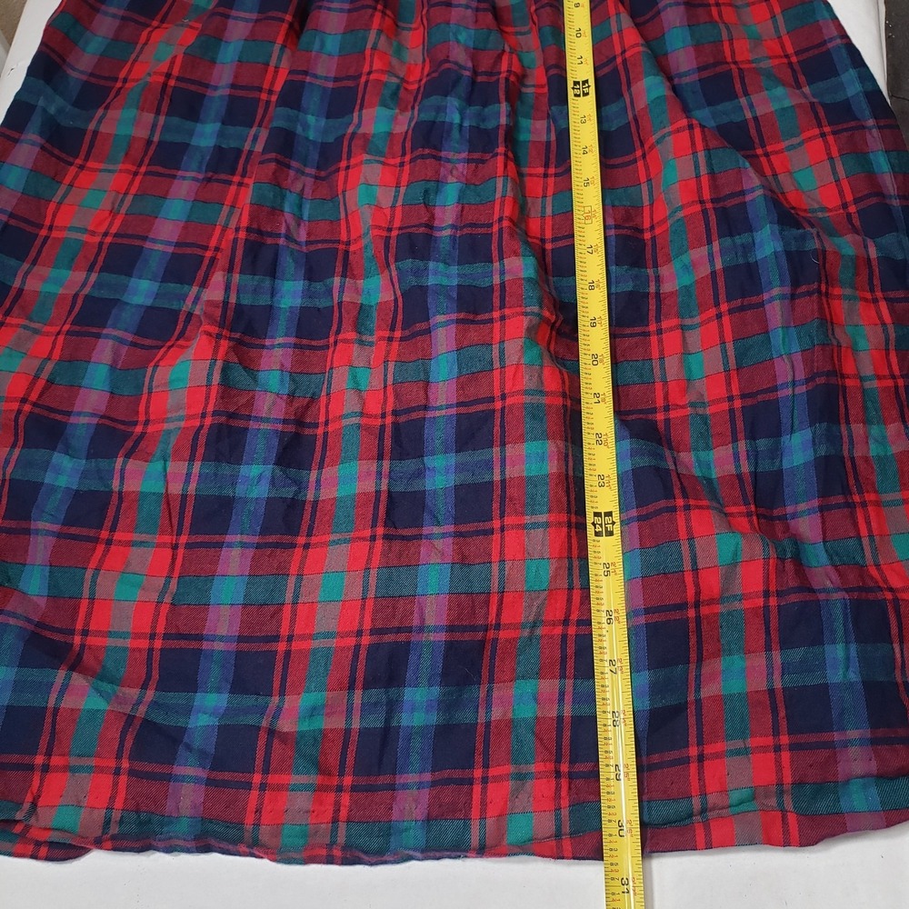 Vintage Talbots Size 4 Tartan Plaid Maxi Skirt Elastic Waist Button Front Flanne - Picture 8 of 9